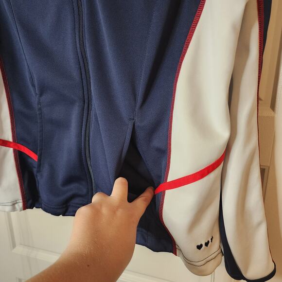 Three Hearts Jacket Womens sz Large Red White Blue Patriotic Y2K Retro - Picture 6 of 12